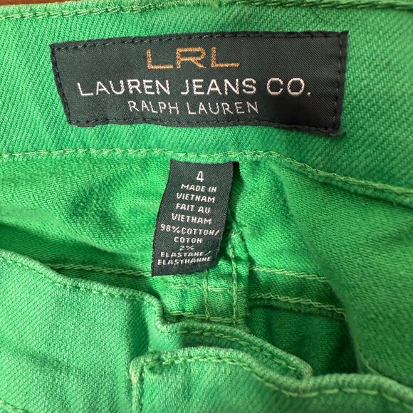 LRL Lauren Jeans Ralph Lauren Lime Green Pants Modern Straight Ankle (Size 4) - Picture 1 of 8